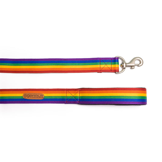 Rainbow Pride Fabric Leash with Padded Handle